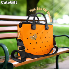Charger l'image dans la galerie, EVA Large Leather Shoulder Bag Handbag Tote Bag Storage for Women Casual Waterproof Beach Bag Hole Fit Charm Fashion Storage Bag
